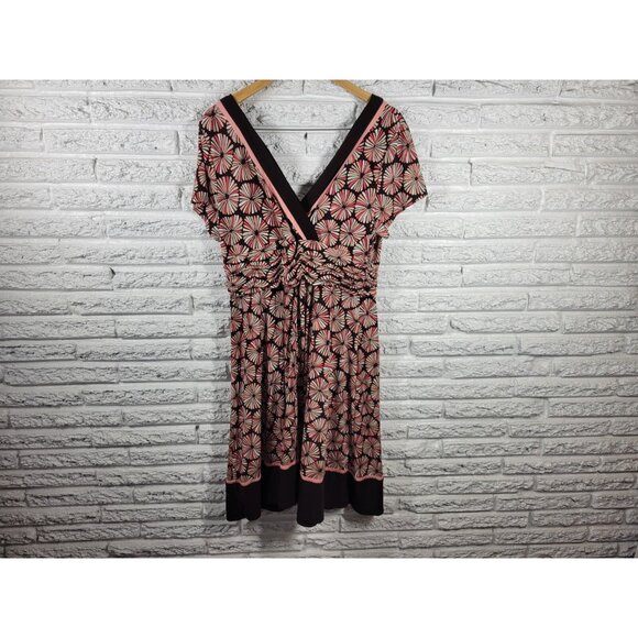 Studio I Women's Plus Size 18W Pink Geometric V-Neck Sheath Dress Career GEO25E - Picture 6 of 11